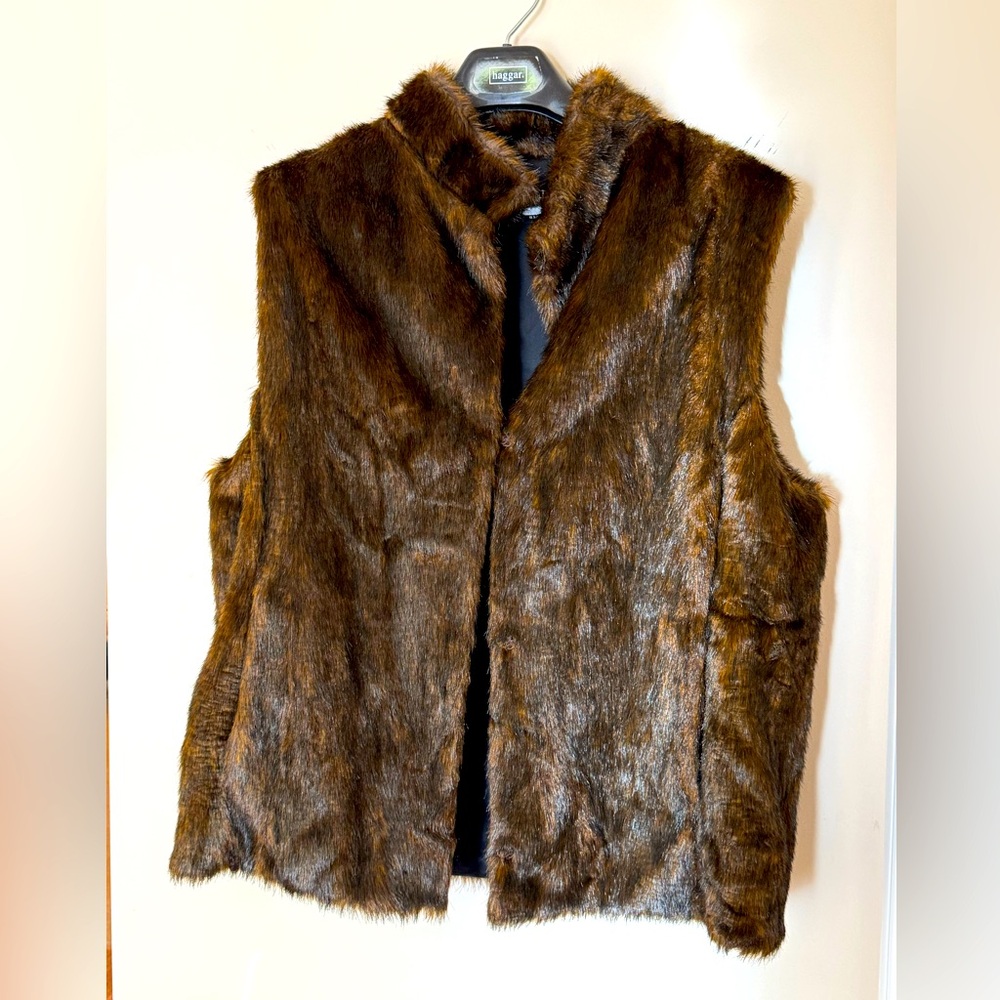 Fabulous Furs Rich Brown Faux Fur Vest